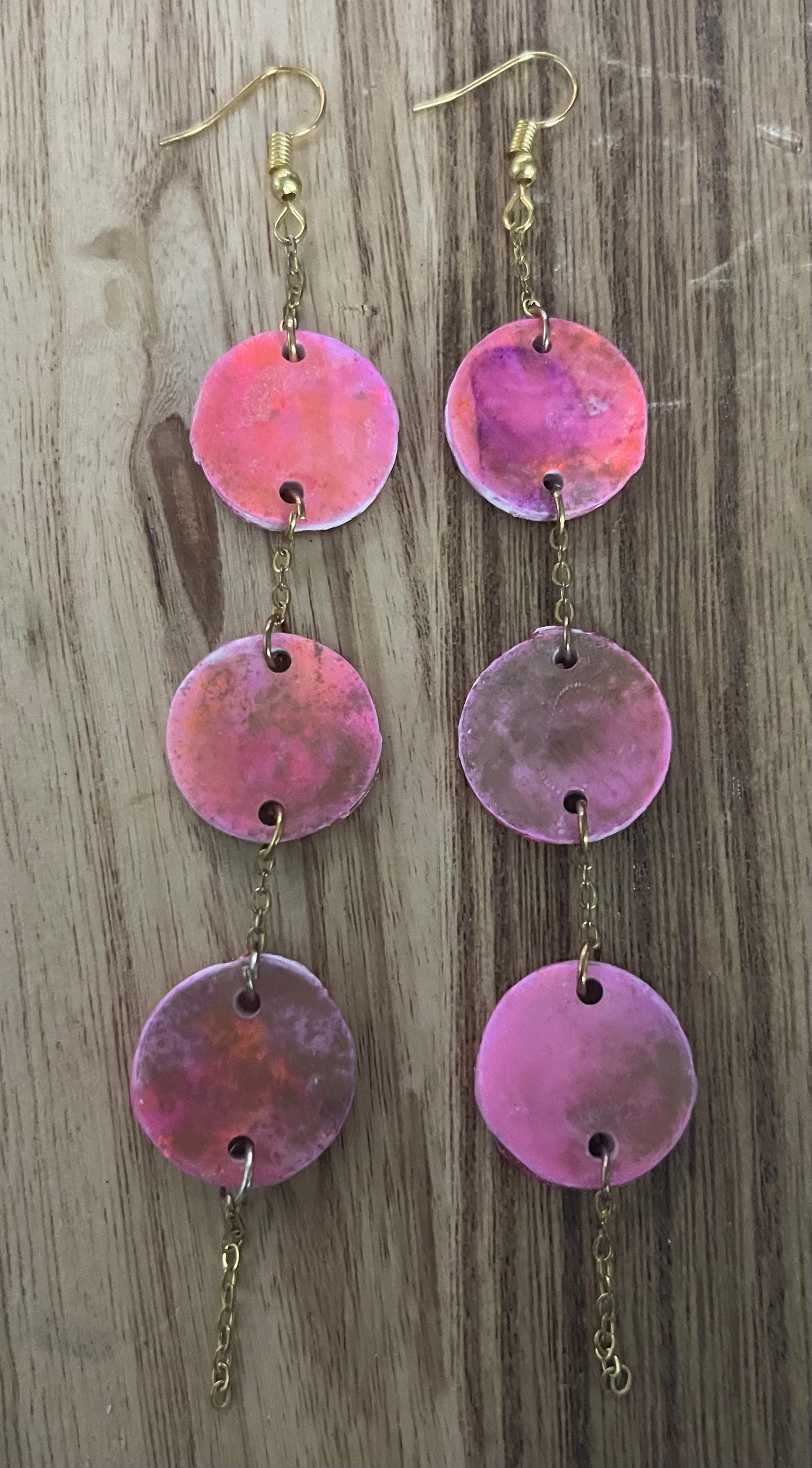Fuchsia Watercolor Triple-Tier Chains