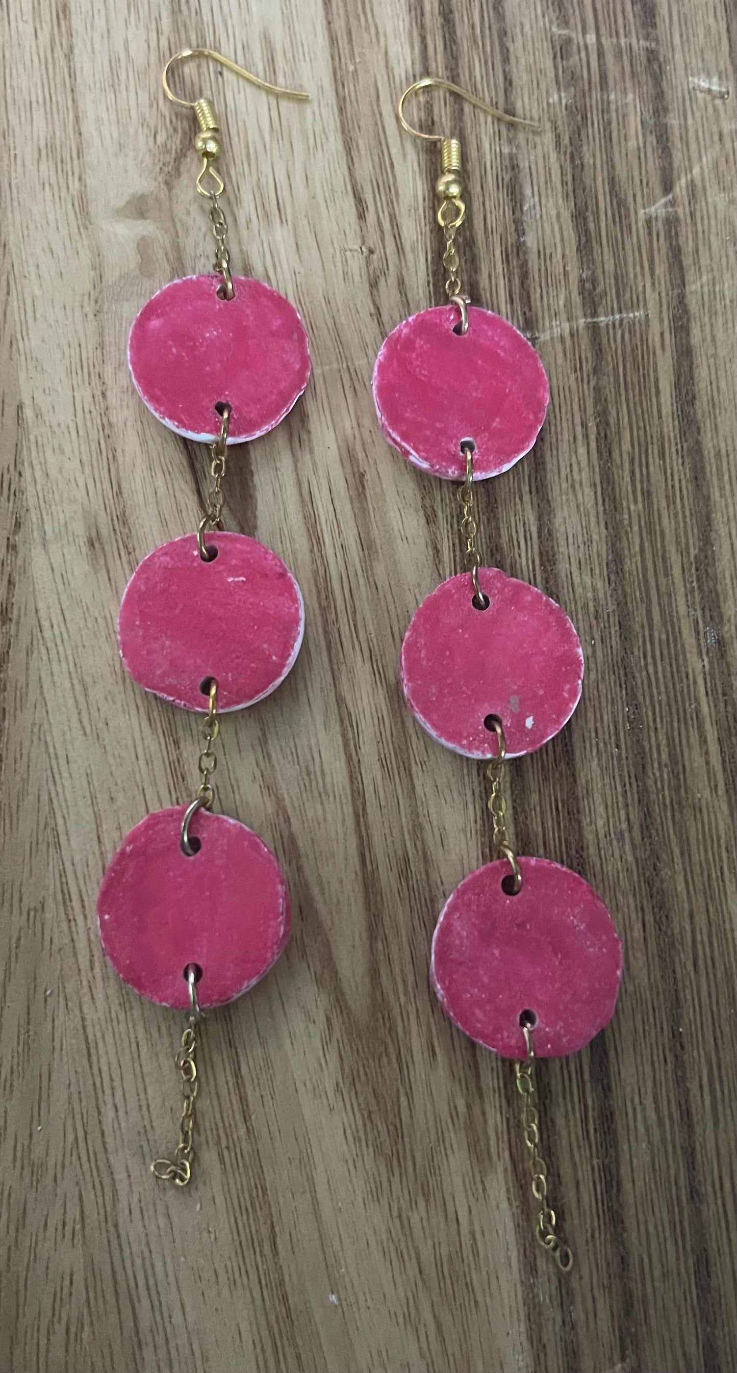 Fuchsia Watercolor Triple-Tier Chains