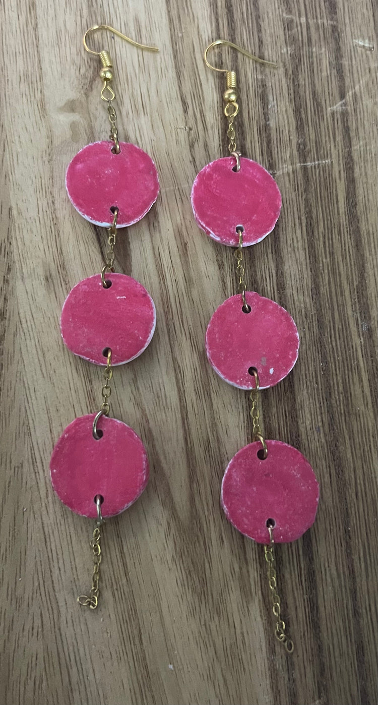 Fuchsia Watercolor Triple-Tier Chains